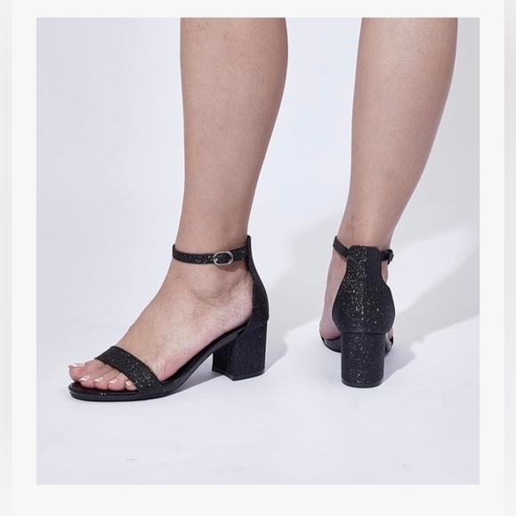 GENSHUO Open Toe Ankle Strap Block Chunky Low Heels #944 - Picture 14 of 15